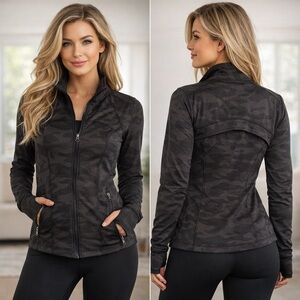 Member’s Mark Zen Active Jacket Small Dark Camo Thumbhole Zip